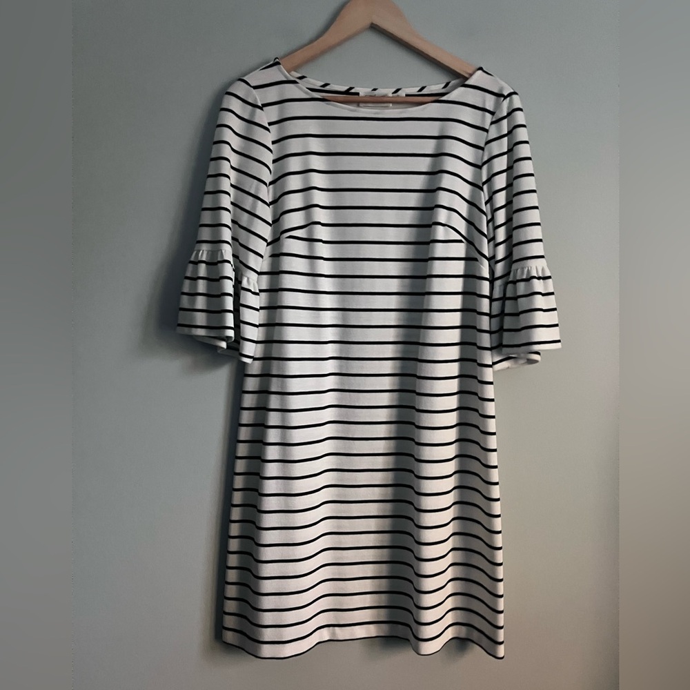 Classic Black and White Striped Dress